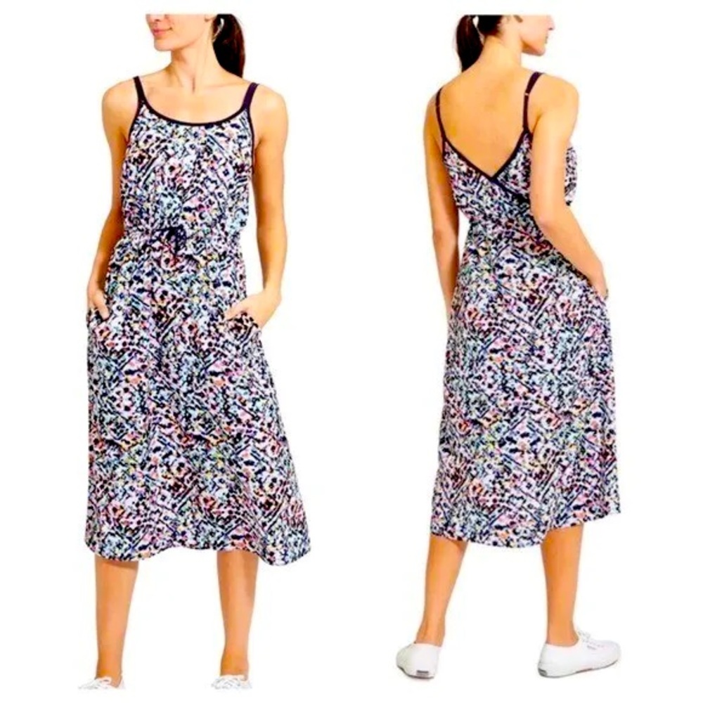 Athleta Sunbeam Watercolor Easy Breezy Midi Dress